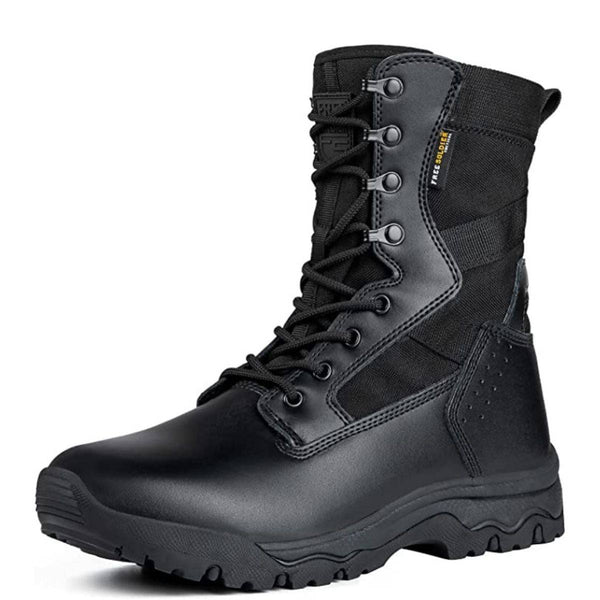 HOPPER 8" Men’s Military Tactical Black Leather Boots